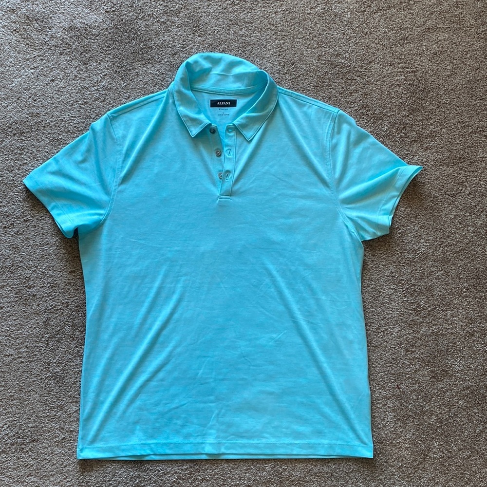 Aqua Alfani Short Sleeve Polo Shirt